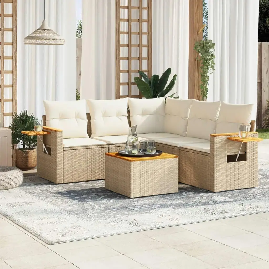 

Comfortable Beige Garden Sofa Set Outdoor Furniture Stylish Seating for Patio Balcony Deck Relaxation Living Space