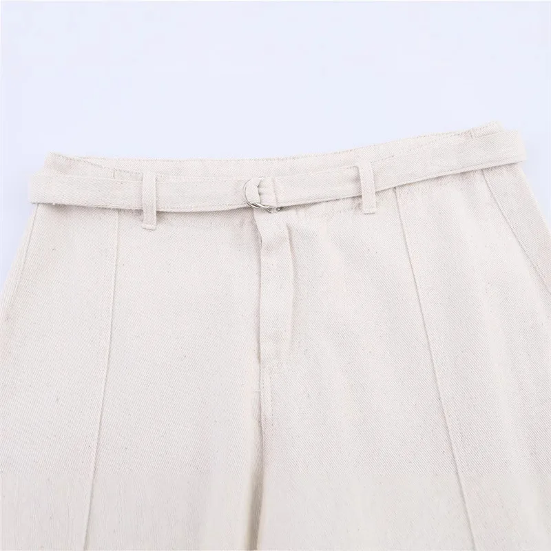 Summer New Women's Clothing With Belt High-waisted Flared Jeans