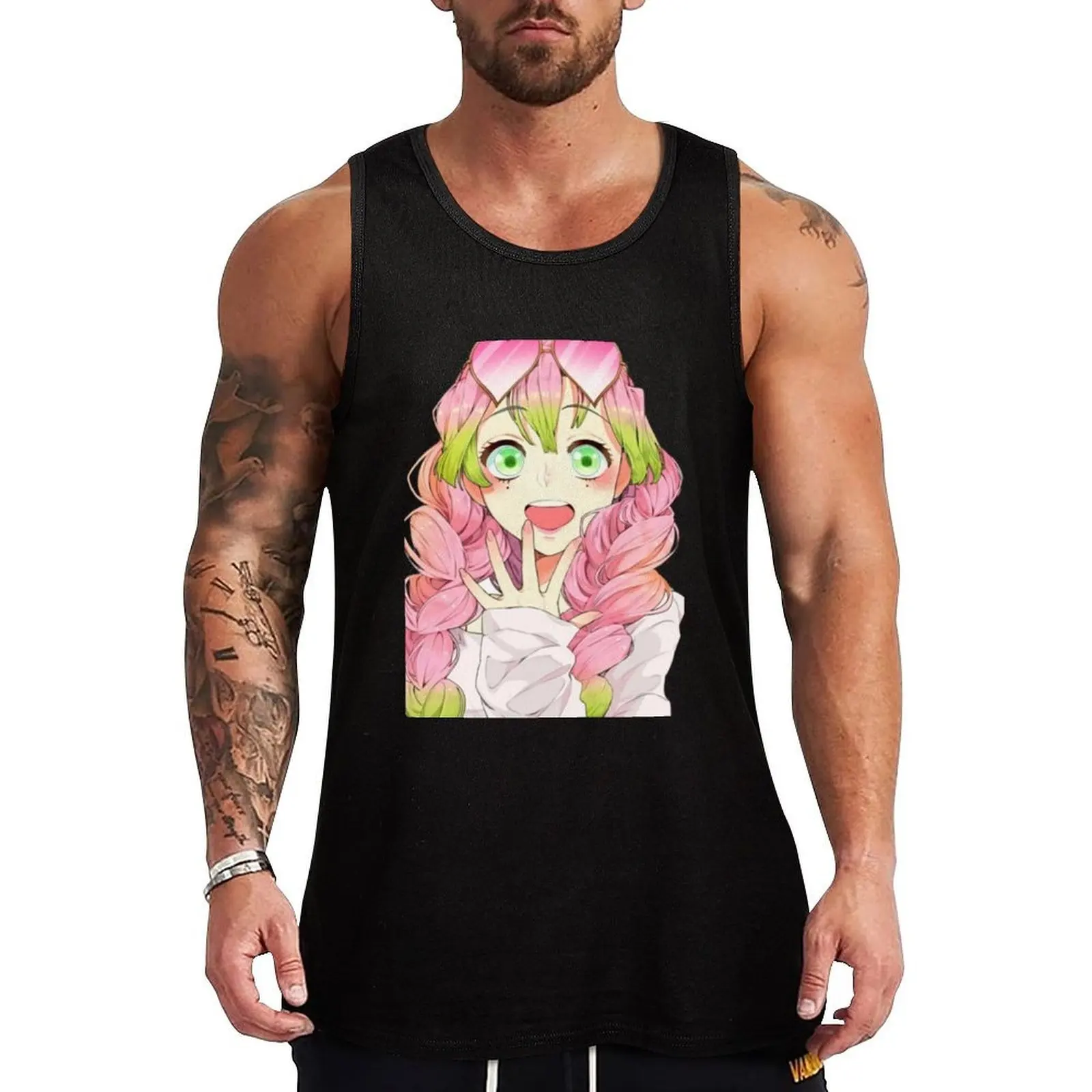 

Mitsuri Kanroji Tank Top Sports shirt man T-shirt Men's gym T-shirts men