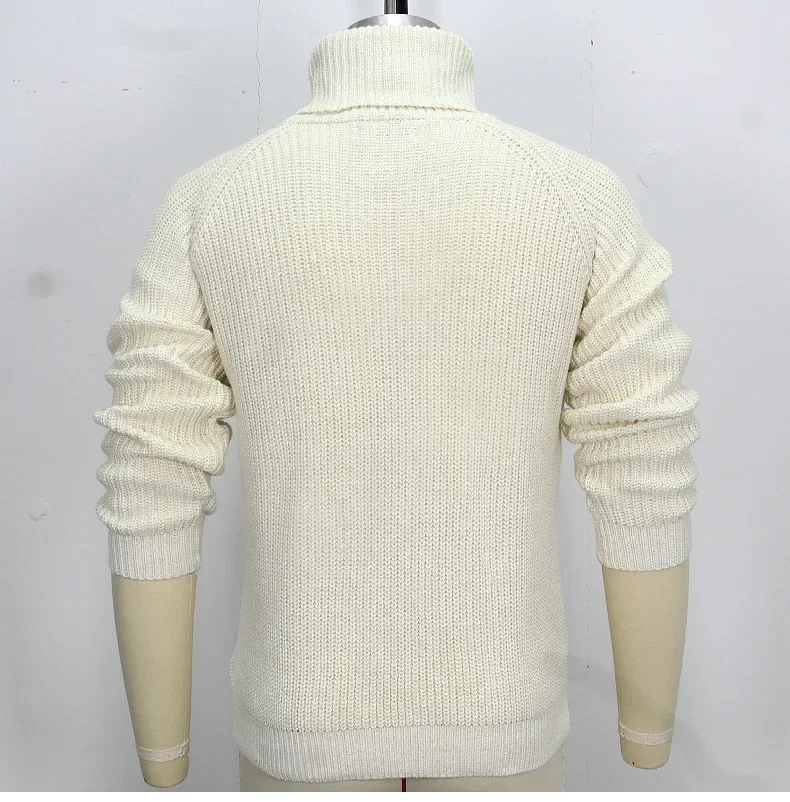 بلوفرات رجالية سترات ذات ياقة مدورة قطع علوية محبوكة بأكمام كاملة فضفاضة غير رسمية متماسكة سميكة لخريف وشتاء جديد