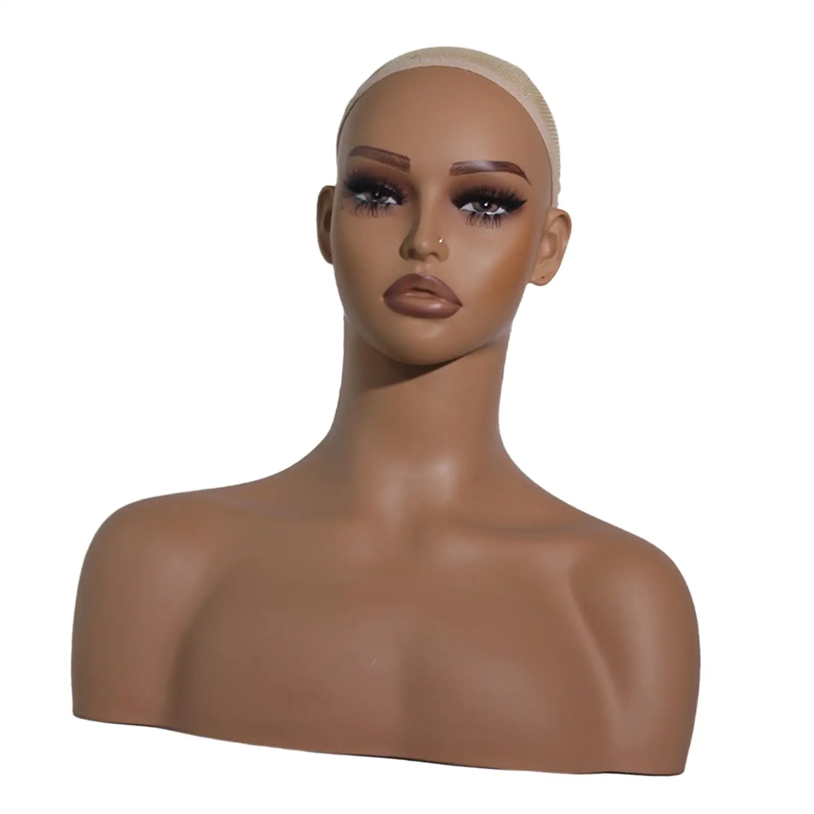 Realistic Female Mannequin Head Manikin Wig Display Stand Multifunctional Display Rack Wig Holder for Glasses Scarf Men Women