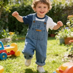 Spring Autumn Baby Girls Children Long Pants Toddler Fashion Boys Trousers Pocket Solid Kids Casual Jumpsuit Overalls 2 to 6 Yrs
