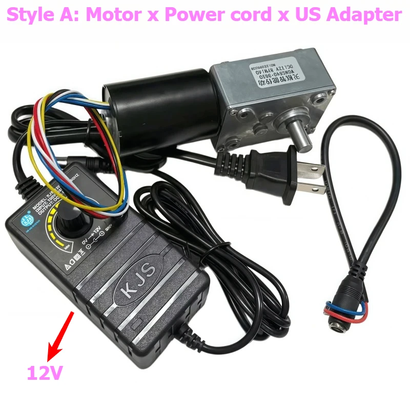 5840-3650 brushless DC speed reducer motor with adjustable power supply. Power supply line for the motor: 12V 24V self-locking.