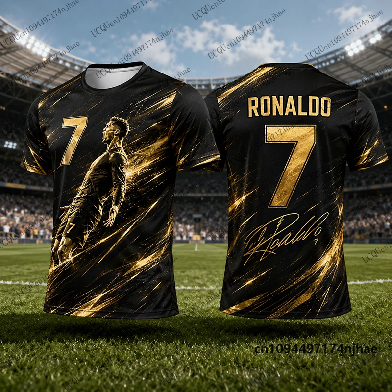 Neuer Spezial-Ronaldo # 7 bedruckte Fußballtrikots für Herren, Sommer-T-Shirt, atmungsaktiv, schnell trocknend, Sport-T-Shirts, lässige Oberteile für Kinder/Erwachsene – Detail 7