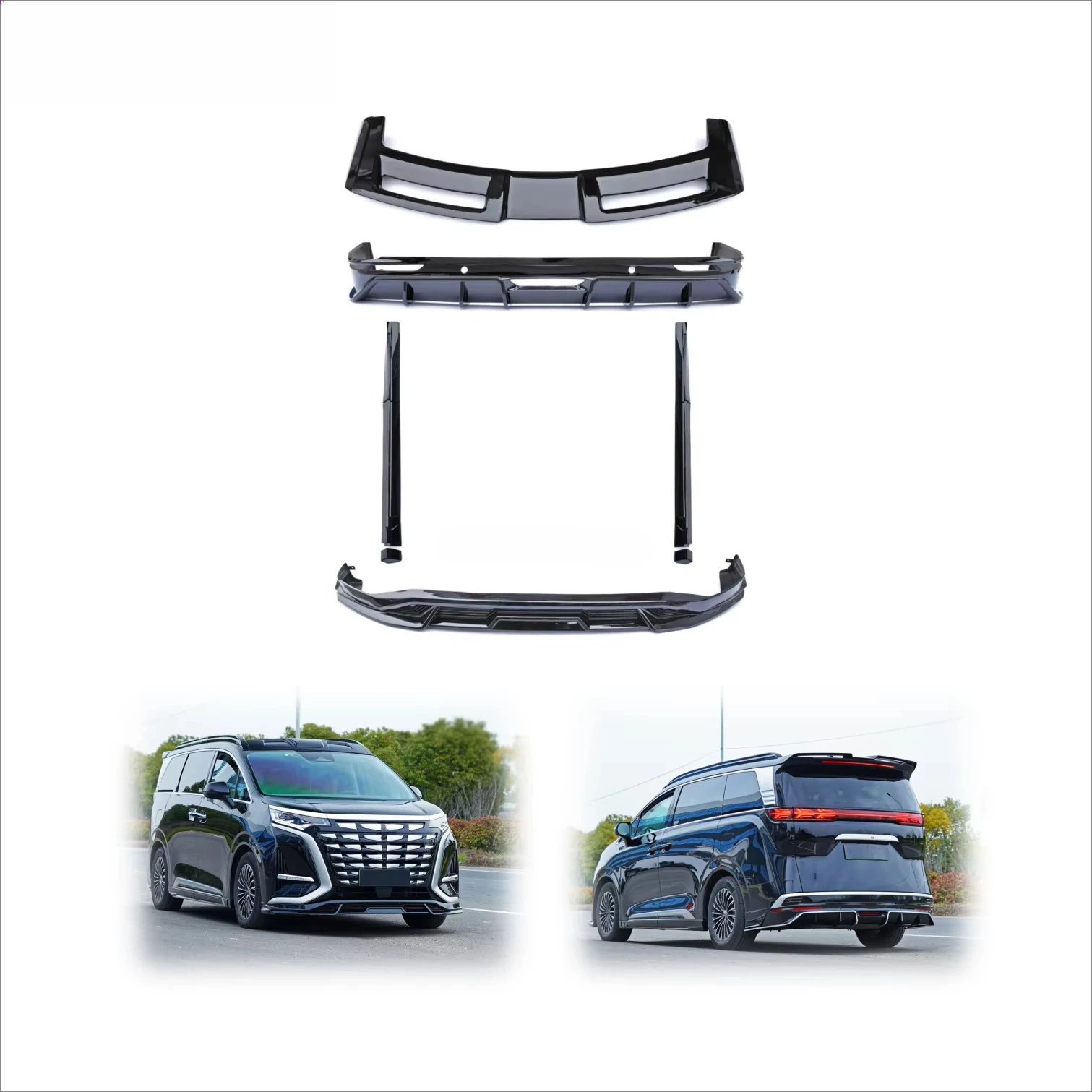 

Factory Wholesale 2022+ New Design Bodykit for DENZA-D9 Front Rear Lip Side Skirts Rear Diffuser Spoiler PP Material Tengshi-D9