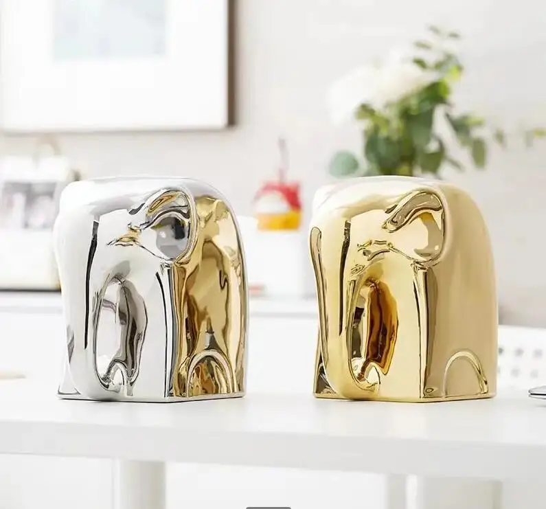 

Elephant Tissue Box Decorations Living Room Dining Table Ceramic Home Animal Decoration Napkin Rack