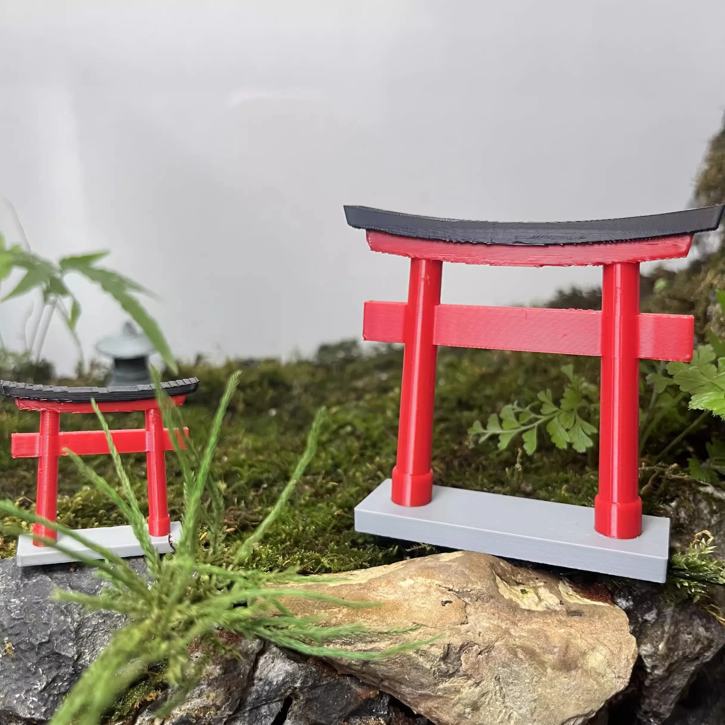 Japanese Small Torii Decoration Fish Tank Landscaping Micro Landscape Hand-done Scene Model Cherry Tree Decoration and Wind