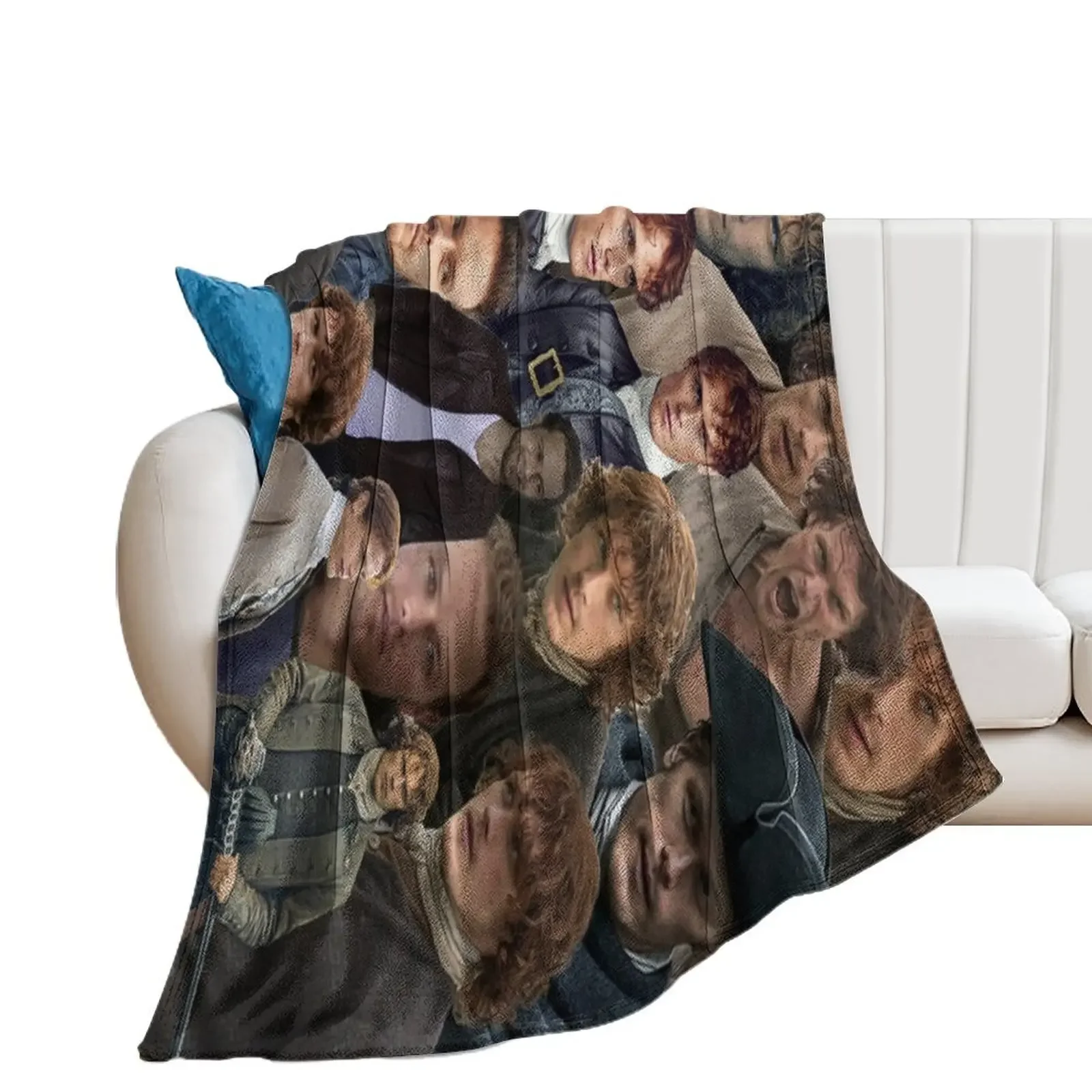 

sam heughan photo collage Throw Blanket anime Decorative Sofas halloween Sofa Throw Blankets