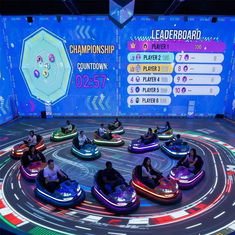Immersive Go-Kart Battle Game Electric Drifting Bumper Car with Interactive Projector for Indoor Playground