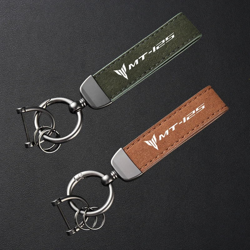 

For YAMAHA MT125 MT-125 MT 125 2015-2025 Accessories High-Grade Leather Suede Keychain Motorcycle Keyring
