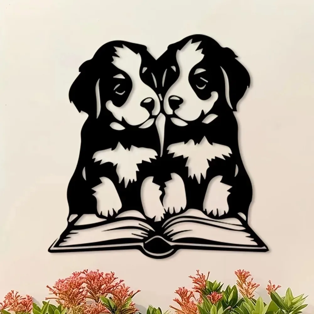 CIFBUY Metal Wall Art Bernese Puppy Iron Craft Cute Dog Ornament Stylish Hanging Gift For Home Decor