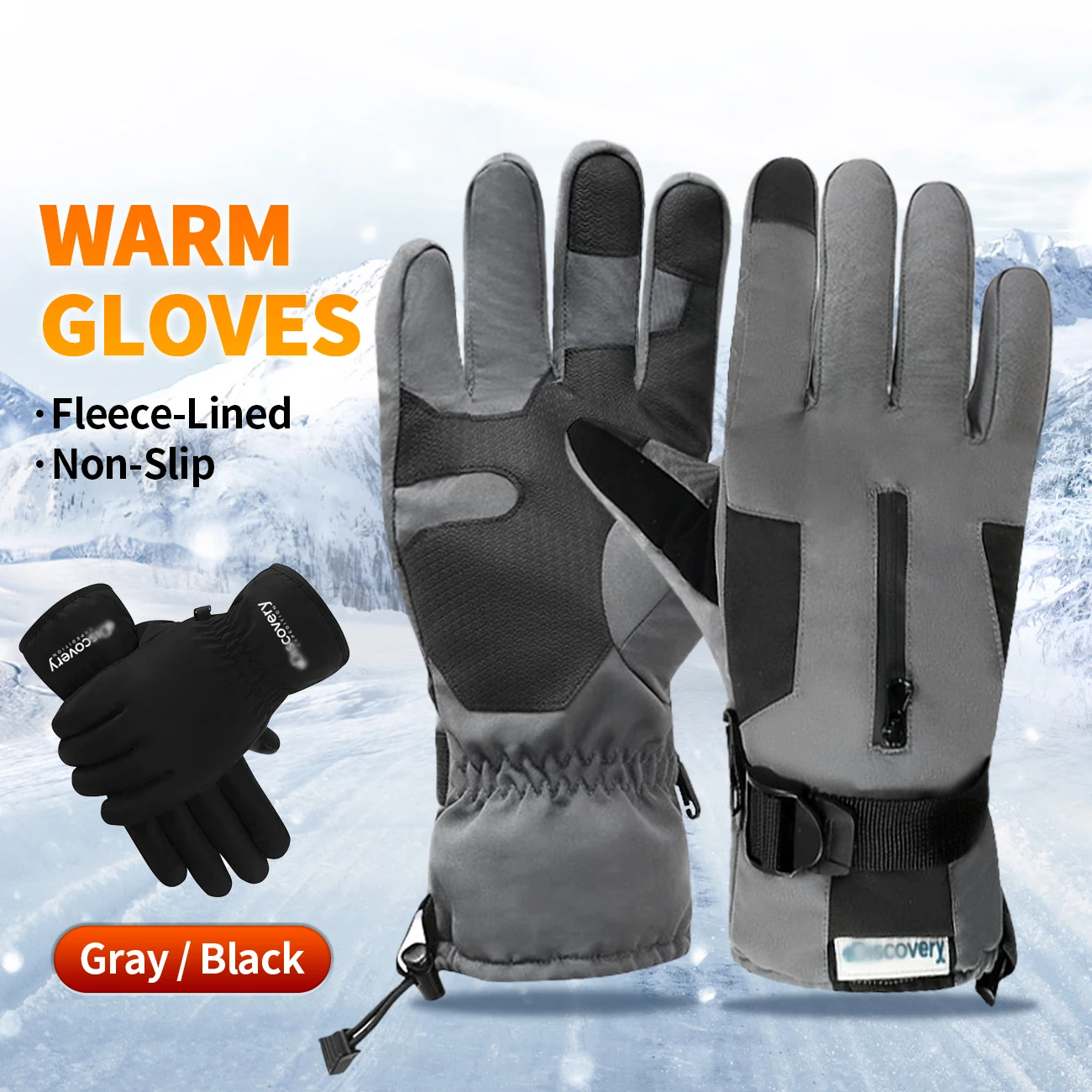 

Зимние лыжные перчатки — специальная езда на велосипеде на открытом воздухе — теплый плюшевый толстый стиль — брызгозащищенный и противоскользящий сенсорный экран