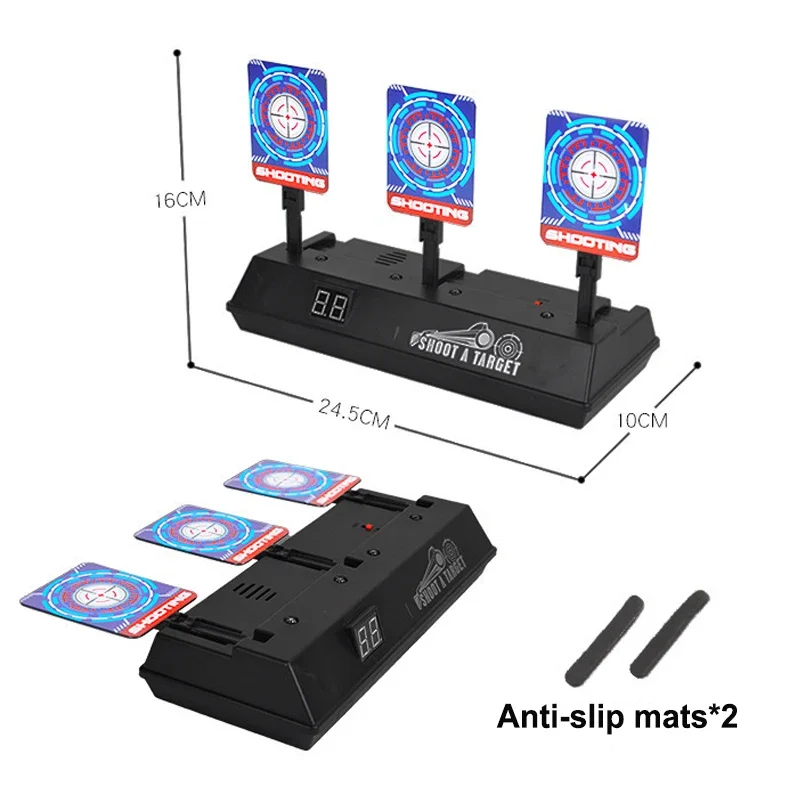 2025 versão atualizada do alvo de tiro de retorno totalmente automático, pontuação de som e luz, prática de tiro de bala macia
