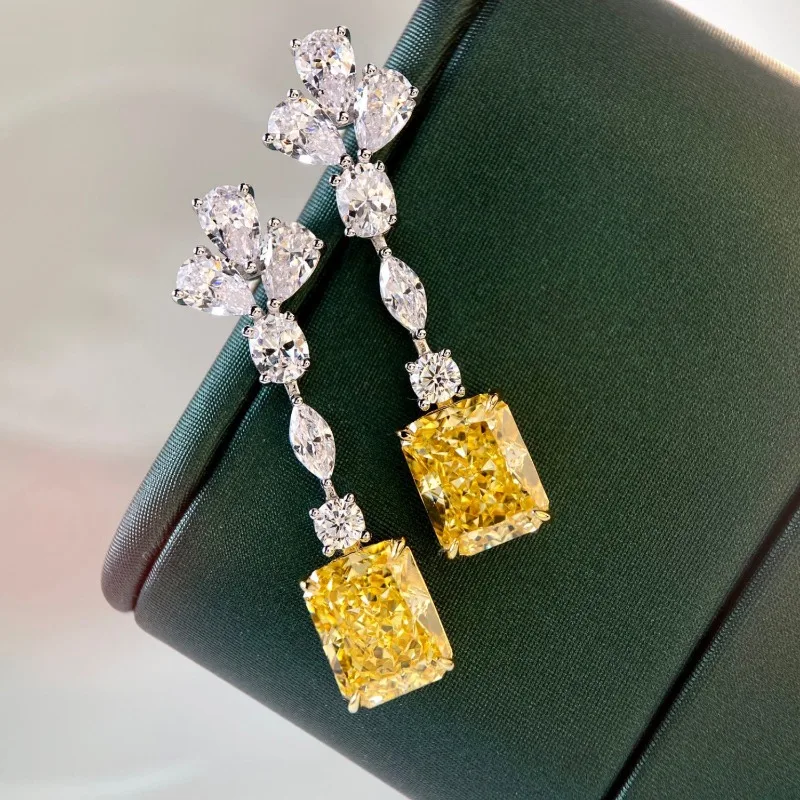 

Серьги-гвоздики из чистого серебра S925 с роскошным и стильным дизайном, серьги с бриллиантами для женских аксессуаров для ушей