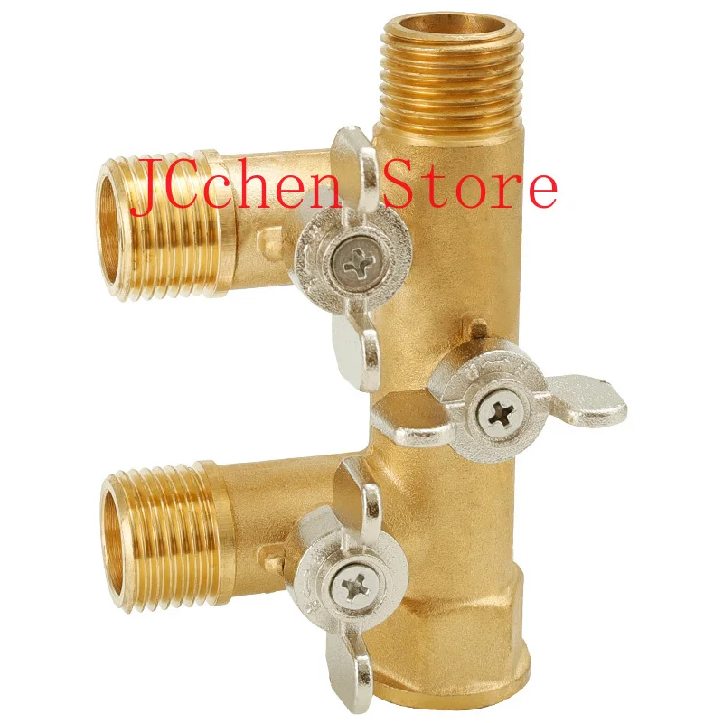 Katup Bola 4 Jalur BSP Male 1/2 inci, Pembagi Blok, Saklar HVAC, Pembagi Air, Aksesoris Sambungan Pipa untuk Workstation Tenaga Surya dan Injektor