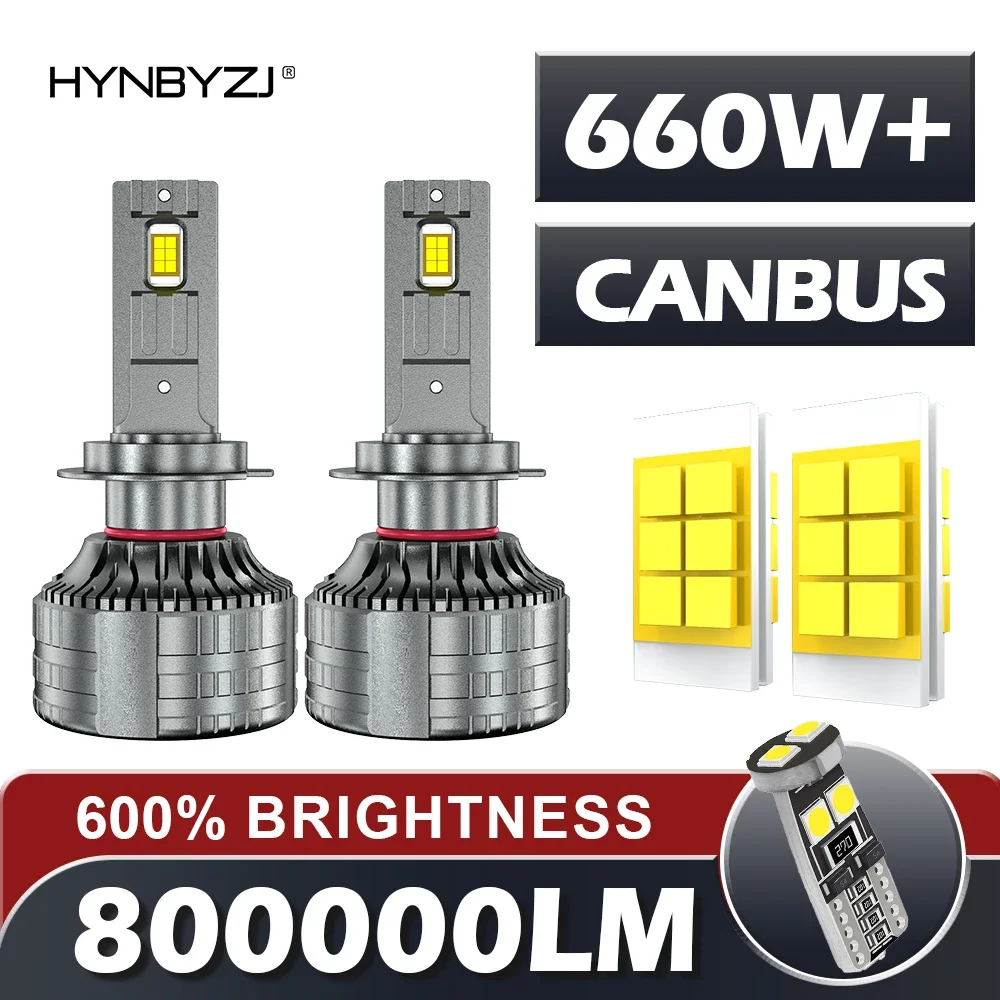 

HYNBYZJ H7 H4 H11 LED Headlight 660W High Power H1 H8 H9 HB4 HB3 9005 9006 9012 Turbo Lamp 6000K White Car Light