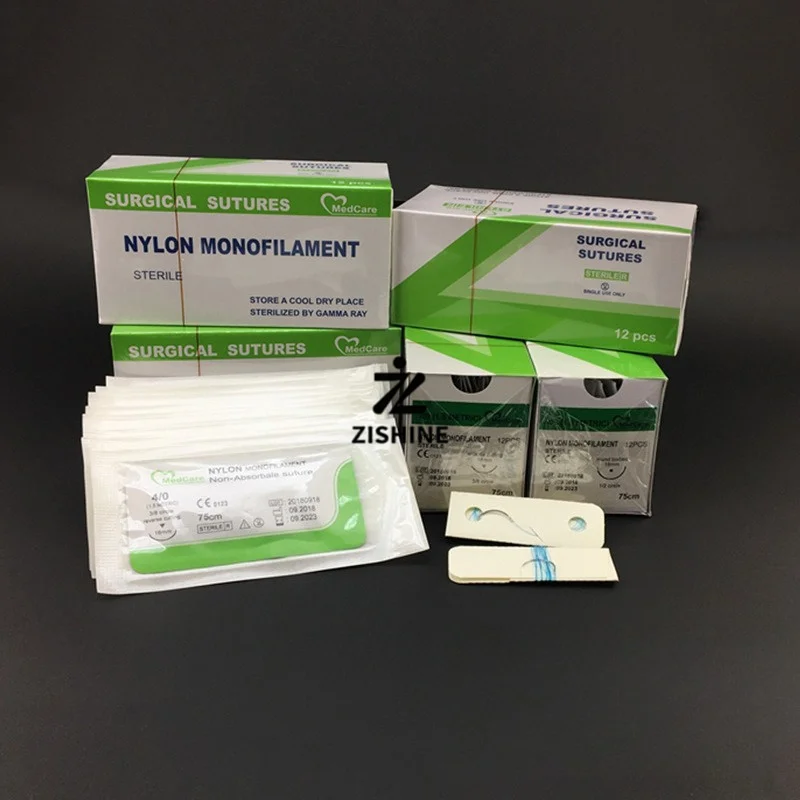 Dental Implant Sutures: Disposable Nylon 4-0 (Reverse Cutting Needle with Round Body)