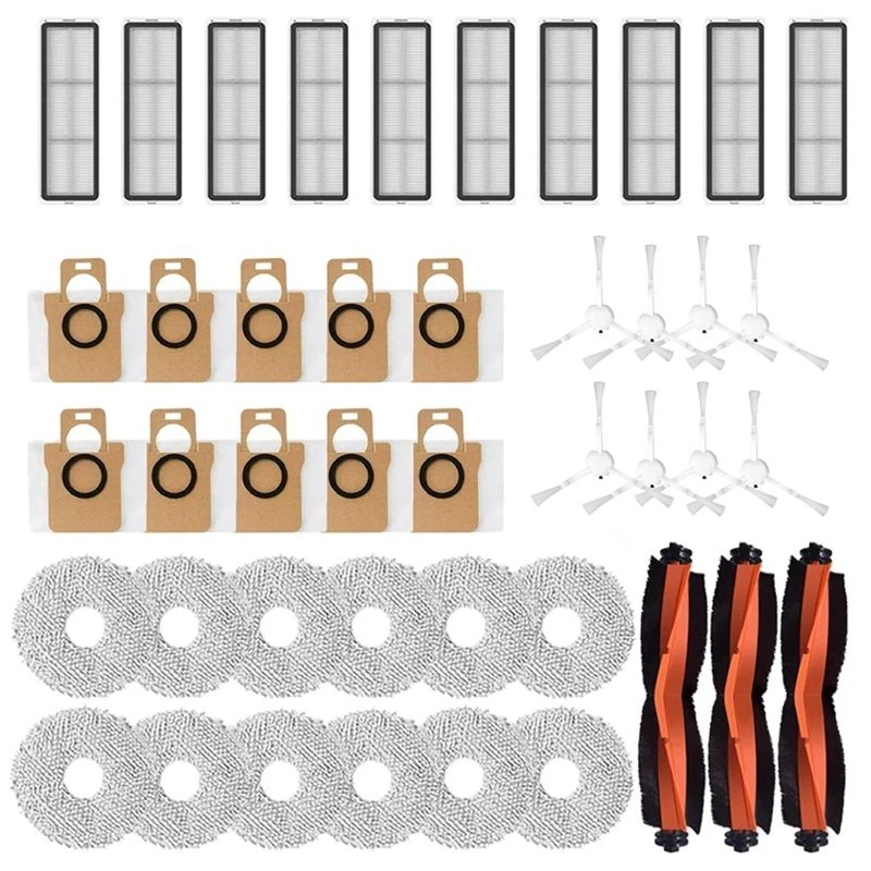 ABBZ-For X20+/X20plus Robot Vacuum Cleaner Accessories Main Side Brush Filter Mop Pads Dust Bags Replacements Parts