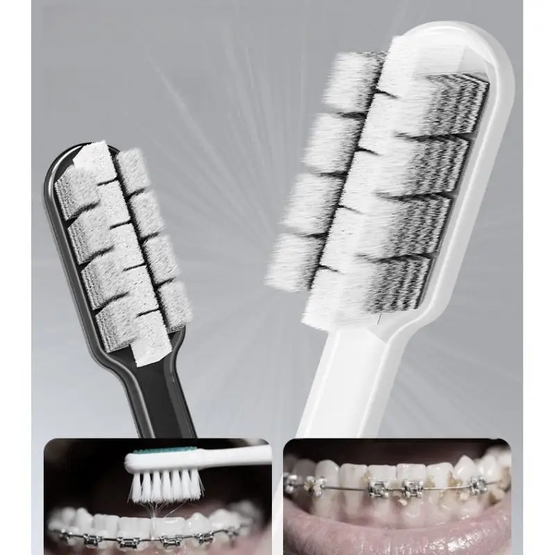 6Pcs Soft Bristles For Sensitive Gums U-Shaped Head Toothbrushes Designed For Braces With Unique Convex And Concave Design