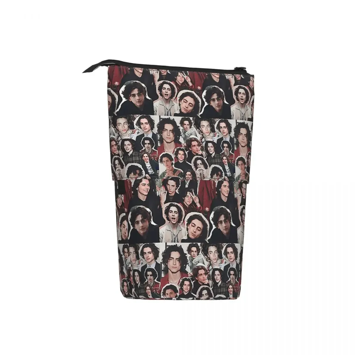 Timothee Chalamet Collage Edit Reversible Pencil Cases Pen Holder Storage Pencil Bag for Boys Girls School