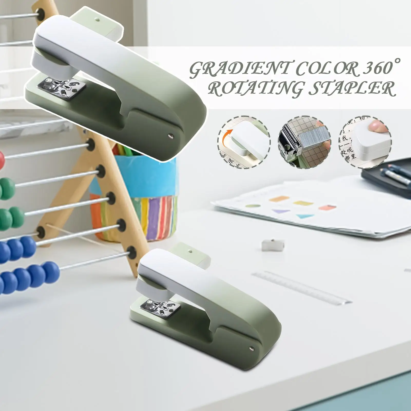 كباسات للمكتب 360 درجة دوارة كتاب ملزمة دباسة 20 ورقة قدرة مريح آلة تدبيس مكتب الملحقات ل