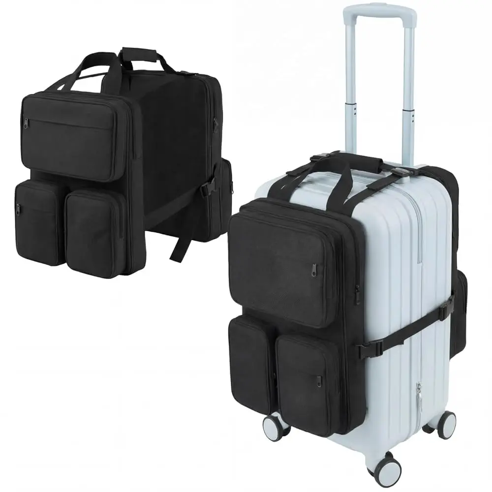 

Free ShippingOver Luggage Organizer for Suitcase & Carry On, Two Sided Slide On Harness Bag with 16\ Laptop Sleeve, Multi Pocke