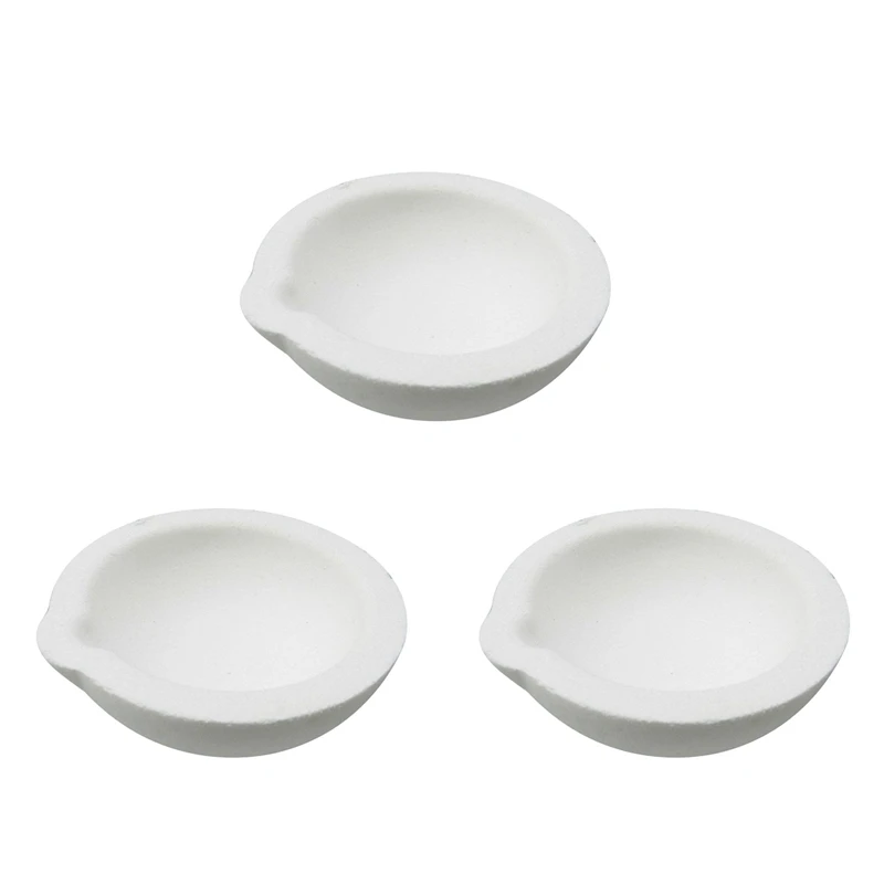 3X Melting Dish Crucible Cup Ceramic Casting 2.2Inch Silica Melt Gold & Silver Jewelry White