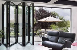 DN Accordion Doors for House Apartment Villa Glass Door for House Aluminum Frame Double Glazed Folding Doors High Security