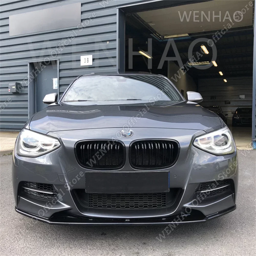 For BMW F20 F21 2011-2018 2Pcs ABS Gloss Black Front Kidney Grille Double Line Grille 1 Series 118i 120i 120d M135i Upgrade