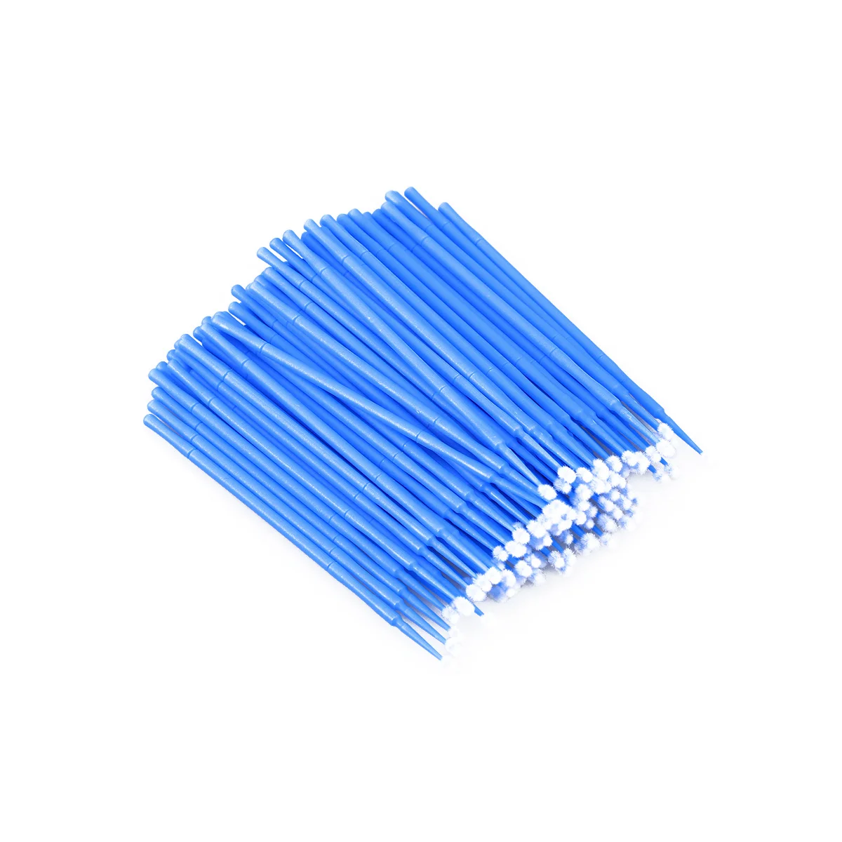 100Pcs Disposable Micro Applicator Brushes Blue 2mm Diameter Non-Linting Makeup Tools for Eyelash Extension Removal Nail Art