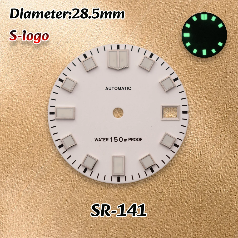 S Logo 28.5mm Matte Dial NH36/4R/7S/NH35 Movements C3 Green Luminous Watches for men Watch Modification Accessories