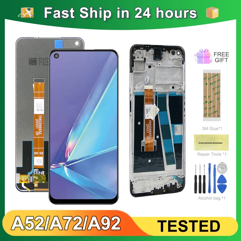 

For OPPO A52 A92 6.5''For OPPO A72 4G 5G CPH2067 CPH2061 CPH2059 LCD Display Touch Screen Digitizer Assembly Replacement