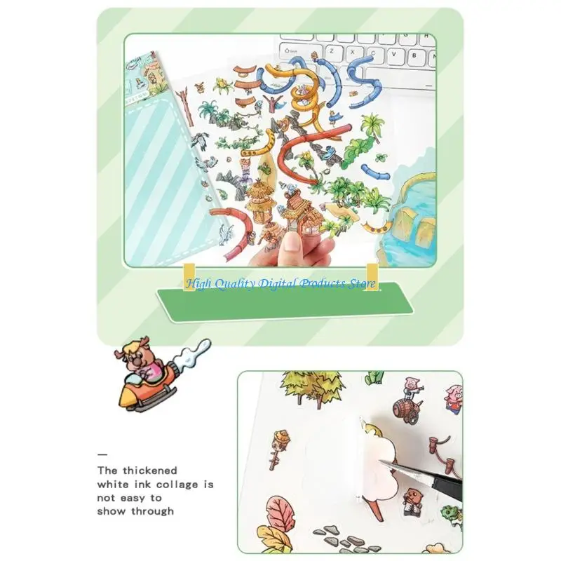 U2JE Four Season Themed Raised Art Sticker For Diaries Wall Educational Projects Durably PET Material Quick Application