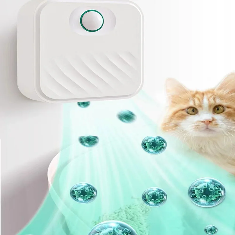 4000mAh USB Rechargale Smart Cat Odor Purifier For Cat Litter Box Deodorizer Pet Toilet Air Purifier Dog Cat Litter Deodorant