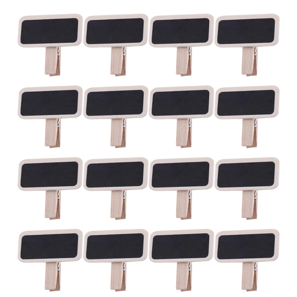 

50Pcs Mini Blackboard Clips Wood Chalkboard Signs Rectangle Pegs Ideal for Weddings Kids Crafts Gift Tags Decorating Labeling