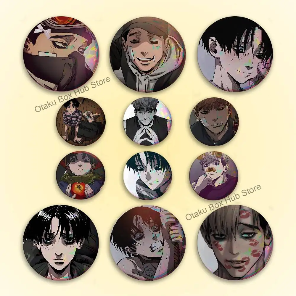 K-Killing S-Stalking Korean Manga Laser reflective round badges pins bag clothing decorations collectibles gifts for friends