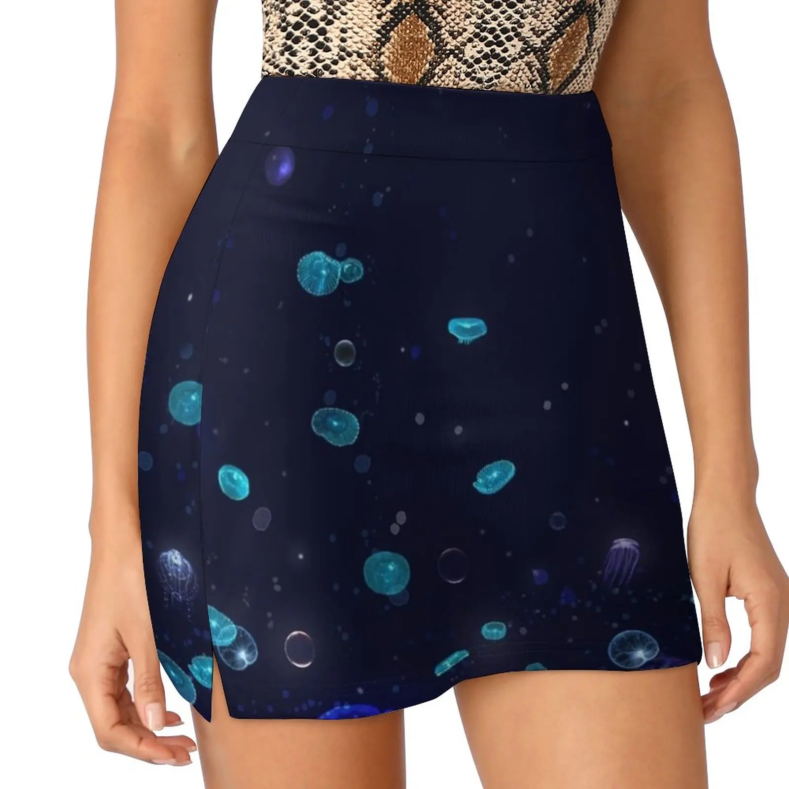 Deep Sea Luminescent Skirts Woman Fashion 2022 Pant Skirt Mini Skirts Office Short Skirt Sea Ocean Life Creatures Glow Bio