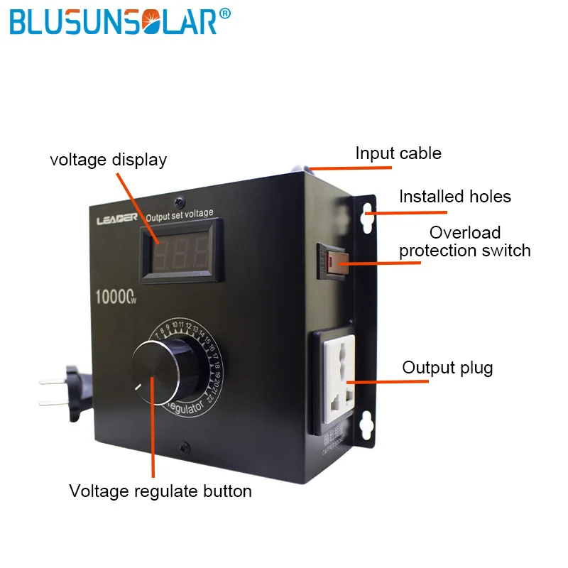 10000W Household Compact Variable Voltage Controller Portable Speed Temperature Light Voltage Adjuatable Regulator Dimmer