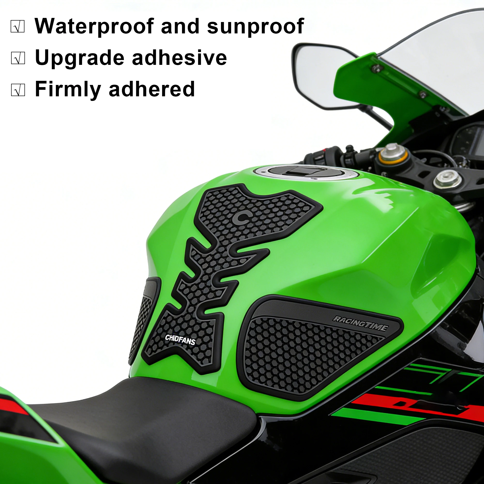 

For Kawasaki Ninja ZX 6R/ZX6R ZX636 2009-20 23 24 25 2026 Side Fuel Tank pad Tank Pads Protector Stickers Decal Gas Knee Grip