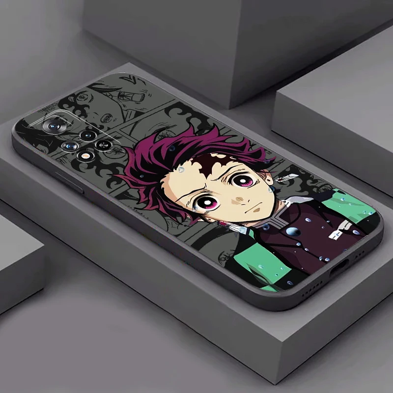 Demon Slayer Kamado Tomioka, funda trasera de silicona líquida para teléfono Xiaomi Redmi Note 12, 11, 11S, 11T, 10, 10S, 10T, 9, 8 Pro Plus