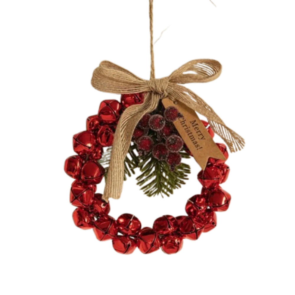 

Iron Christmas Bells Wreath Handmade Exquisite Christmas Chime Bells DIY Wreath Xmas Tree Hanging Bells Wedding Supplies