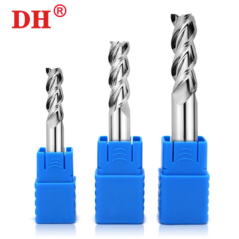 Milling Cutter Alloy Coating Tungsten Steel Tool By Aluminum HRC55 Cnc Maching 3 Blade Endmills Top Wood Milling Cutter tools