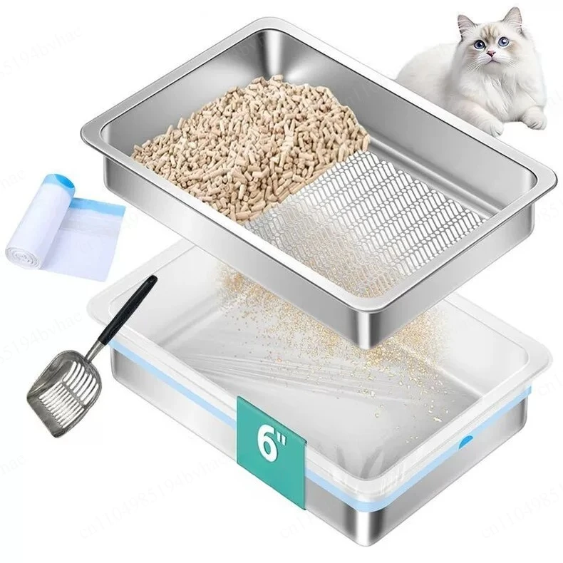 New Open Cat Toilet Stainless Steel Easy Clean