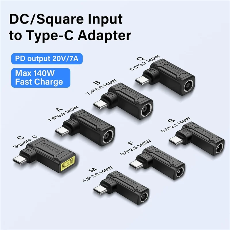 PD 140W DC-타입 C 전원 충전 어댑터 DC 암 입력 - USB C 수 커넥터 (휴대폰, 태블릿, 노트북용) (M)-TCES