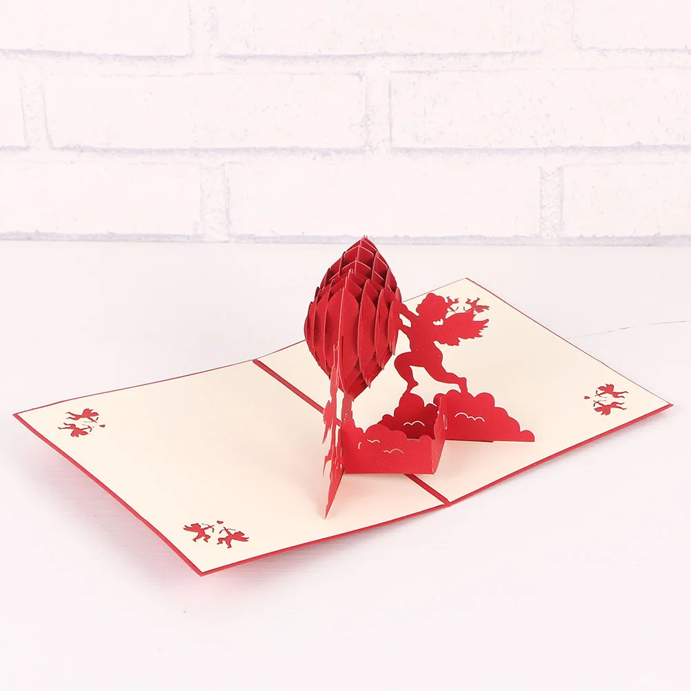 

1Pcs 3D Heart Design Greeting Card Festive Valentine Invitation Card for Couples Anniversaries Birthdays Graduation Celebration