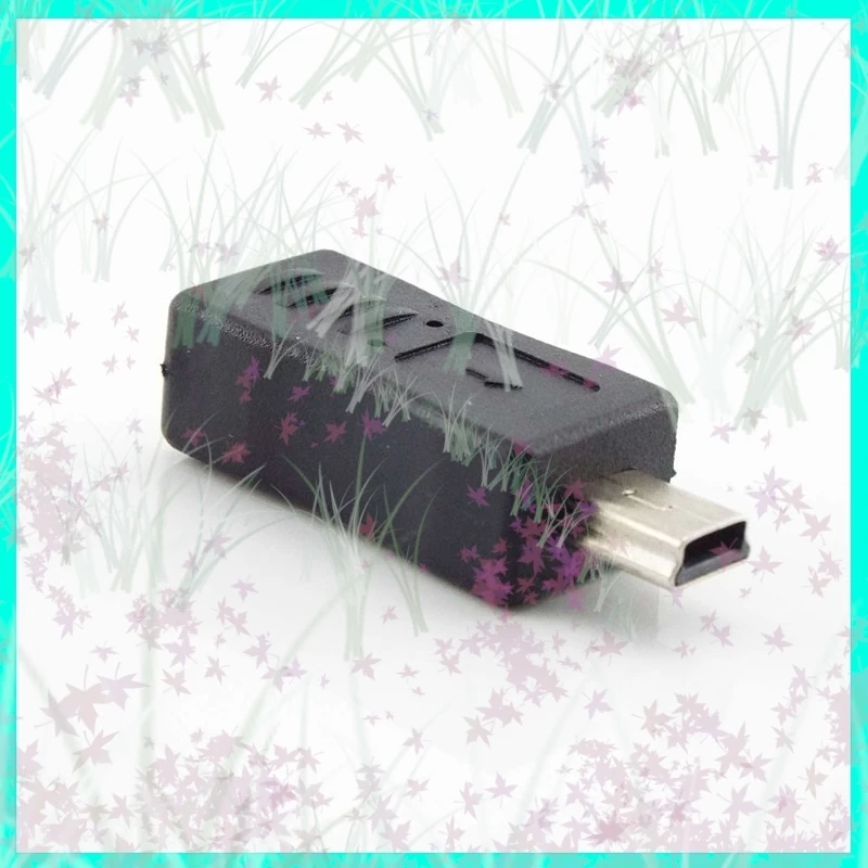 Portátil Micro USB hembra a Mini USB macho enchufe Jack 5Pin adaptador conector cargador convertidor negro teclado conversión enchufe E3