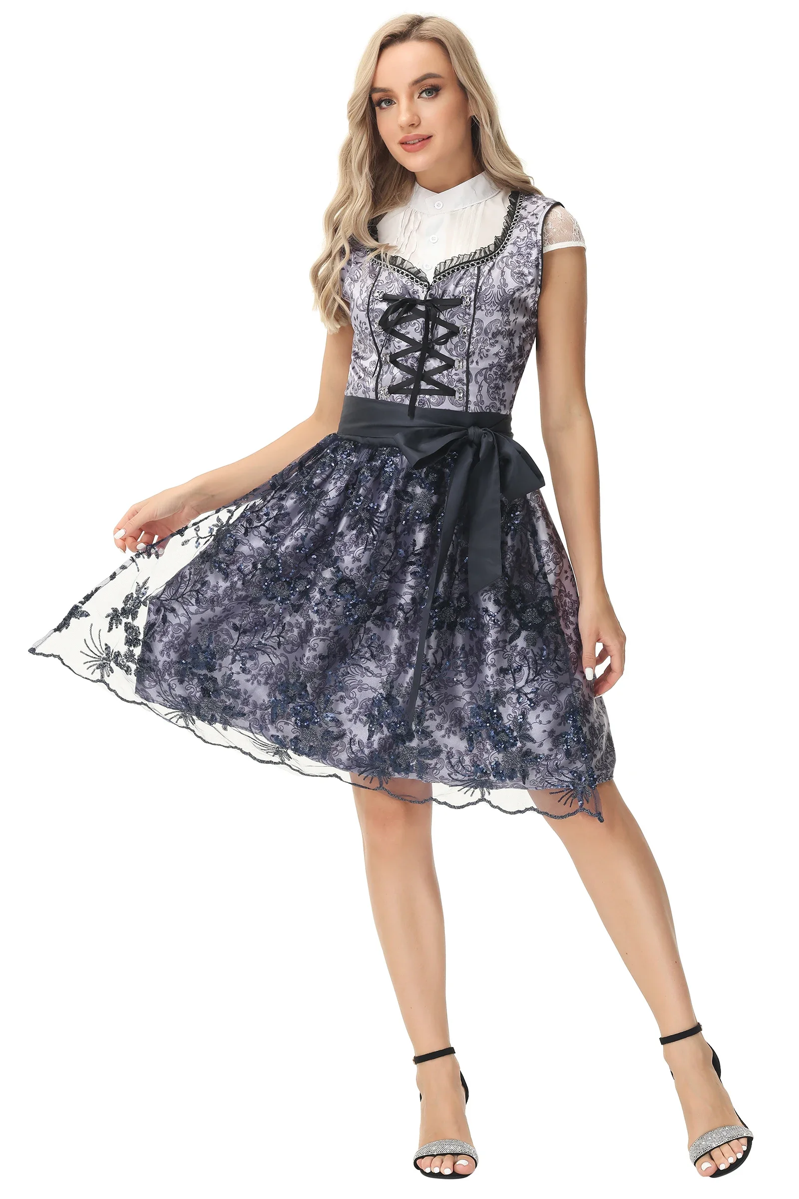 

Carnival Adult Women Oktoberfest Dirndl Dress Bavarian German Beer Girl Maid Cosplay Costume Halloween Party Fancy Dress