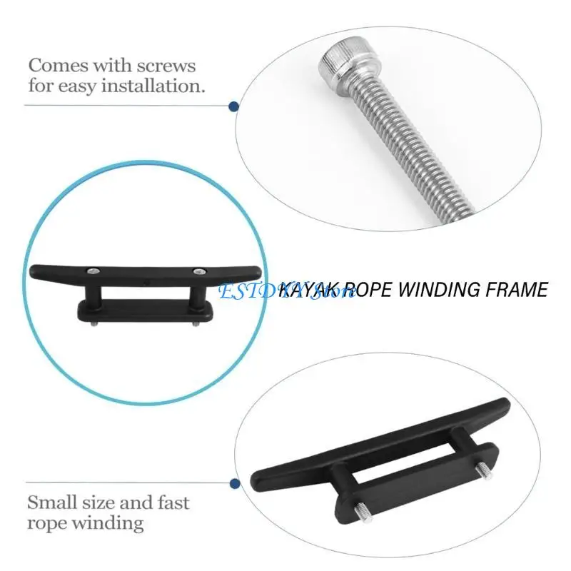 G6de 2pcs كاياك رف رف نايلون سطح السفينة نايلون كاياك حبل المربط مع البراغي #3
