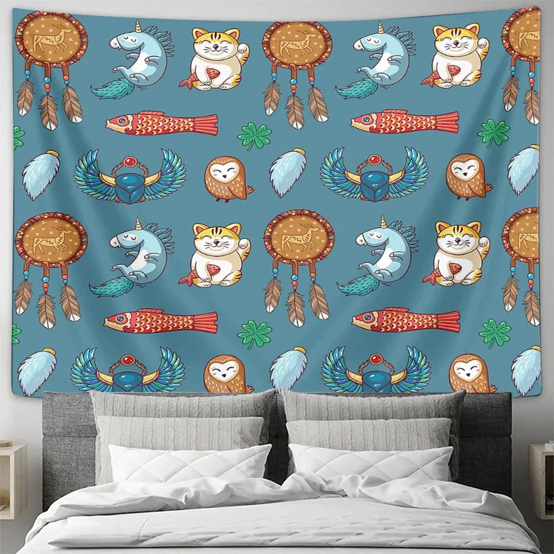 بوهو قماش مزخرف جداري الهبي ماندالا غابة طبيعة شجرة نسيج ديكور الغرفة الجمالية معلقة نسيج غرفة نوم غرفة المعيشة جدار الفن #3