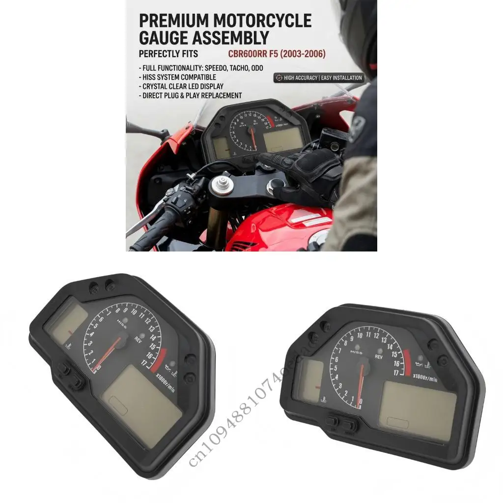 Digital Instrument Panel Red Backlight Gauges CBR600RR 2003-2006 for Bike CBR 
